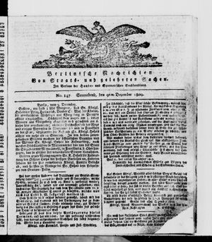 Berlinische Nachrichten von Staats- und gelehrten Sachen vom 09.12.1809