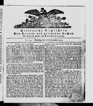 Berlinische Nachrichten von Staats- und gelehrten Sachen vom 26.12.1809