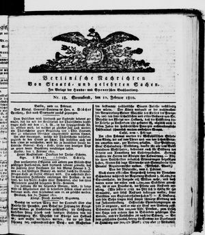 Berlinische Nachrichten von Staats- und gelehrten Sachen vom 10.02.1810