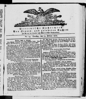 Berlinische Nachrichten von Staats- und gelehrten Sachen vom 13.02.1810