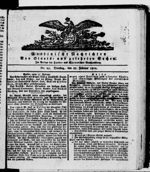Berlinische Nachrichten von Staats- und gelehrten Sachen vom 27.02.1810