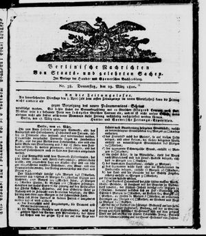 Berlinische Nachrichten von Staats- und gelehrten Sachen vom 29.03.1810