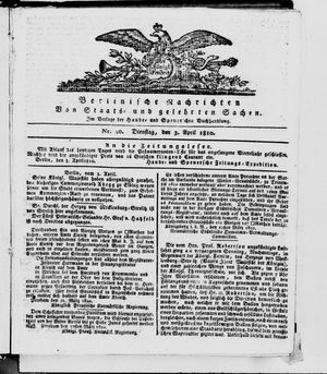 Berlinische Nachrichten von Staats- und gelehrten Sachen vom 03.04.1810