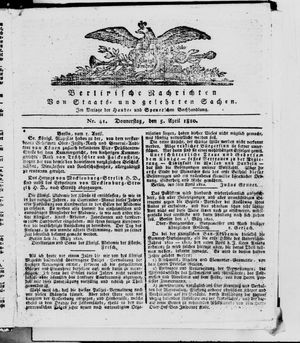 Berlinische Nachrichten von Staats- und gelehrten Sachen vom 05.04.1810