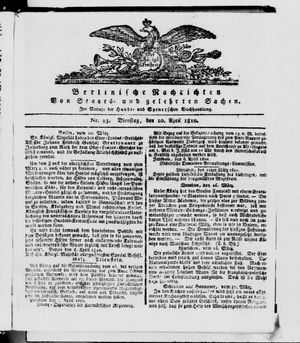 Berlinische Nachrichten von Staats- und gelehrten Sachen vom 10.04.1810
