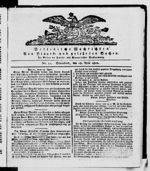 Berlinische Nachrichten von Staats- und gelehrten Sachen vom 28.04.1810