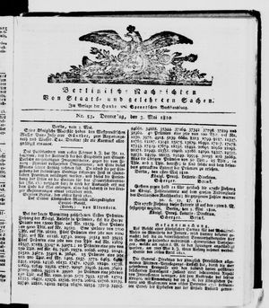 Berlinische Nachrichten von Staats- und gelehrten Sachen vom 03.05.1810