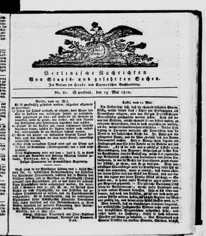 Berlinische Nachrichten von Staats- und gelehrten Sachen vom 19.05.1810