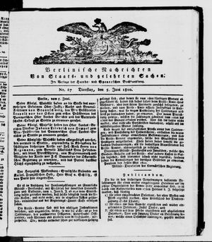 Berlinische Nachrichten von Staats- und gelehrten Sachen vom 05.06.1810