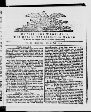 Berlinische Nachrichten von Staats- und gelehrten Sachen vom 05.07.1810