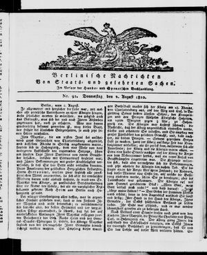 Berlinische Nachrichten von Staats- und gelehrten Sachen vom 02.08.1810