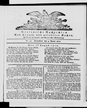 Berlinische Nachrichten von Staats- und gelehrten Sachen vom 04.08.1810