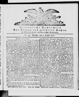 Berlinische Nachrichten von Staats- und gelehrten Sachen vom 07.08.1810