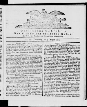 Berlinische Nachrichten von Staats- und gelehrten Sachen vom 09.08.1810