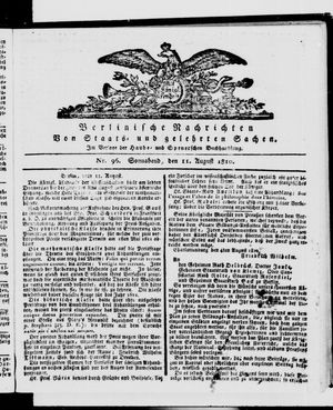 Berlinische Nachrichten von Staats- und gelehrten Sachen vom 11.08.1810