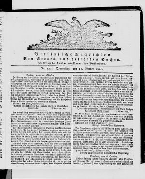 Berlinische Nachrichten von Staats- und gelehrten Sachen on Oct 11, 1810
