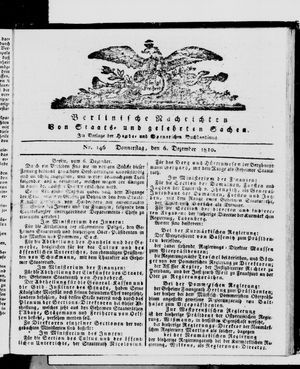 Berlinische Nachrichten von Staats- und gelehrten Sachen vom 06.12.1810