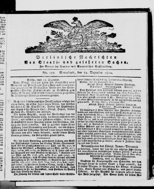 Berlinische Nachrichten von Staats- und gelehrten Sachen vom 15.12.1810