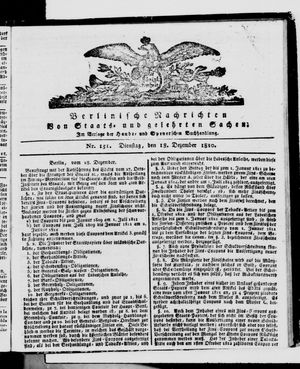 Berlinische Nachrichten von Staats- und gelehrten Sachen vom 18.12.1810