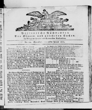 Berlinische Nachrichten von Staats- und gelehrten Sachen vom 26.01.1811