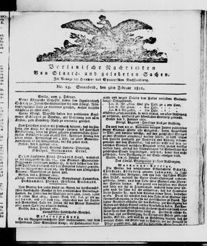 Berlinische Nachrichten von Staats- und gelehrten Sachen vom 09.02.1811