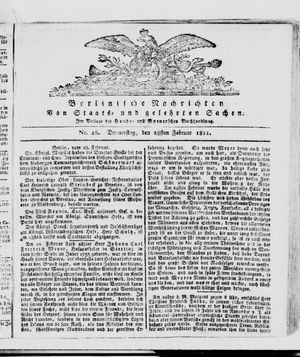 Berlinische Nachrichten von Staats- und gelehrten Sachen on Feb 28, 1811