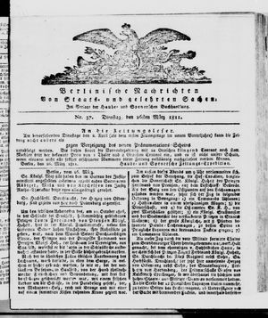 Berlinische Nachrichten von Staats- und gelehrten Sachen vom 26.03.1811