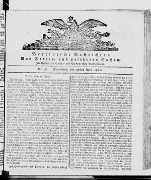 Berlinische Nachrichten von Staats- und gelehrten Sachen vom 27.04.1811