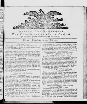 Berlinische Nachrichten von Staats- und gelehrten Sachen vom 04.05.1811