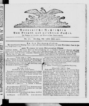 Berlinische Nachrichten von Staats- und gelehrten Sachen vom 25.06.1811