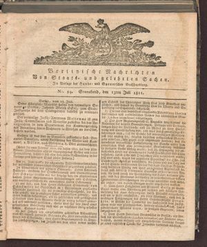 Berlinische Nachrichten von Staats- und gelehrten Sachen vom 13.07.1811