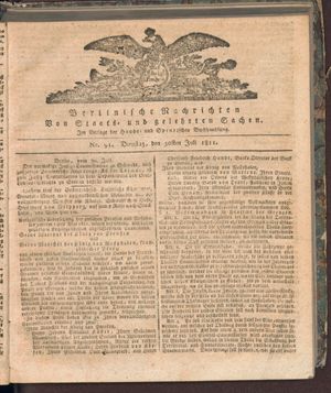 Berlinische Nachrichten von Staats- und gelehrten Sachen vom 30.07.1811