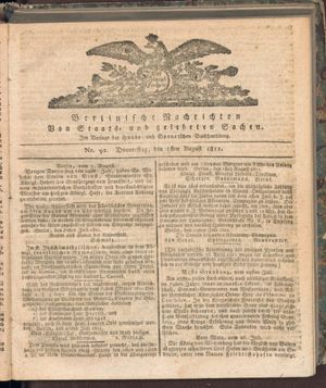 Berlinische Nachrichten von Staats- und gelehrten Sachen vom 01.08.1811