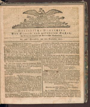 Berlinische Nachrichten von Staats- und gelehrten Sachen vom 07.09.1811