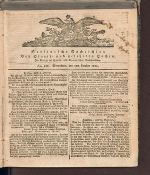 Berlinische Nachrichten von Staats- und gelehrten Sachen vom 05.10.1811