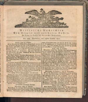 Berlinische Nachrichten von Staats- und gelehrten Sachen vom 24.10.1811