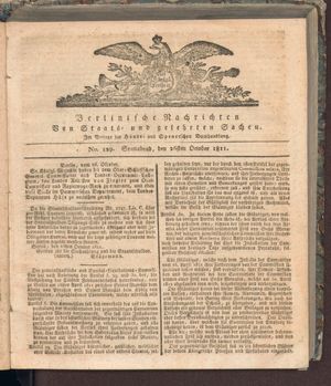Berlinische Nachrichten von Staats- und gelehrten Sachen vom 26.10.1811