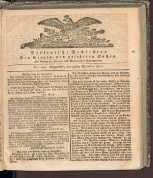 Berlinische Nachrichten von Staats- und gelehrten Sachen vom 23.11.1811