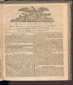 Berlinische Nachrichten von Staats- und gelehrten Sachen vom 03.12.1811