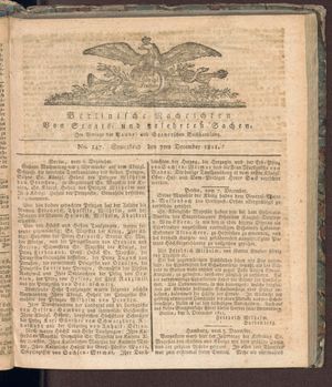 Berlinische Nachrichten von Staats- und gelehrten Sachen vom 07.12.1811