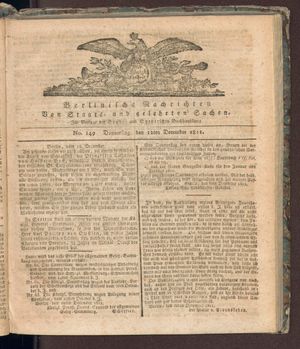 Berlinische Nachrichten von Staats- und gelehrten Sachen on Dec 12, 1811