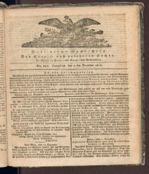 Berlinische Nachrichten von Staats- und gelehrten Sachen vom 21.12.1811