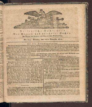 Berlinische Nachrichten von Staats- und gelehrten Sachen vom 24.12.1811