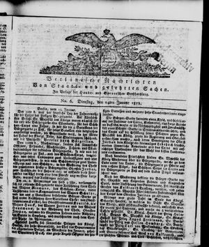 Berlinische Nachrichten von Staats- und gelehrten Sachen vom 14.01.1812