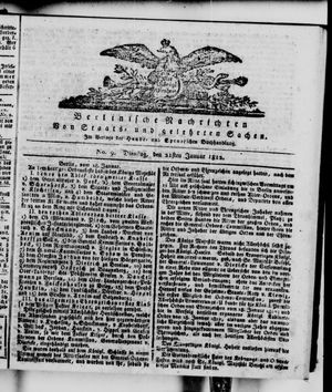 Berlinische Nachrichten von Staats- und gelehrten Sachen vom 21.01.1812