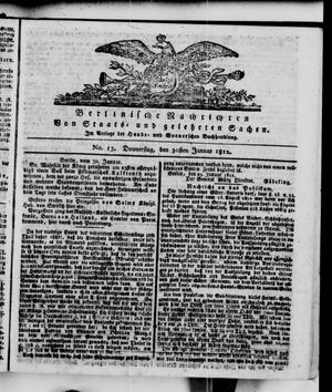 Berlinische Nachrichten von Staats- und gelehrten Sachen on Jan 30, 1812