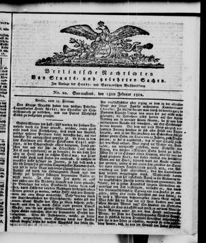 Berlinische Nachrichten von Staats- und gelehrten Sachen vom 15.02.1812