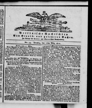 Berlinische Nachrichten von Staats- und gelehrten Sachen vom 17.03.1812