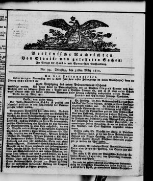 Berlinische Nachrichten von Staats- und gelehrten Sachen vom 31.03.1812