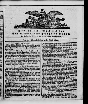 Berlinische Nachrichten von Staats- und gelehrten Sachen vom 25.04.1812